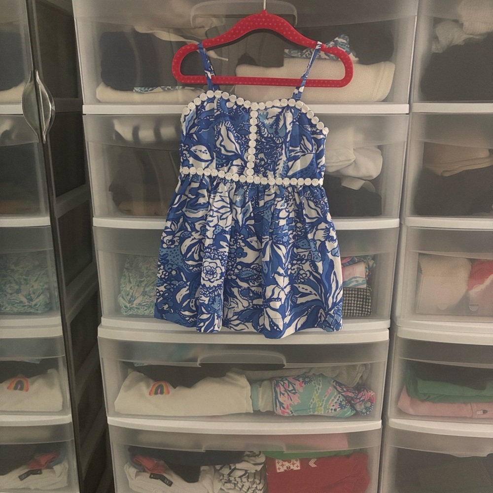 Lilly Pulitzer Blue and White Kids Casual Dress